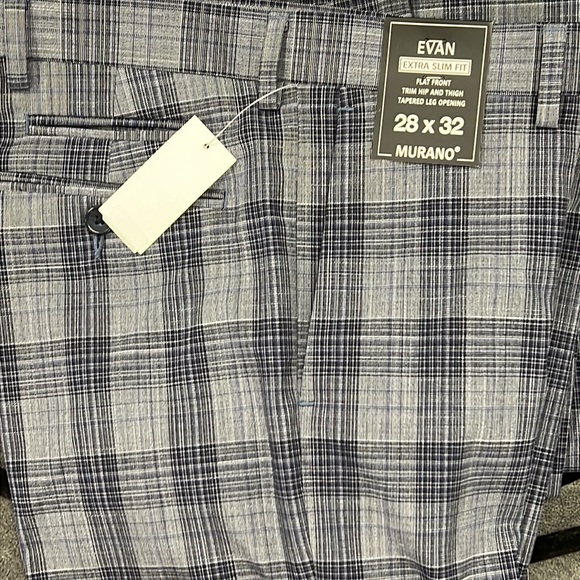 NWT $80  Murano
Evan Extra Slim Fit Flat Front Plaid Dress Pants - Picture 7 of 7